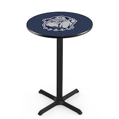 L211 Georgetown University 36' Tall - 36' Top Pub Table w/ Black Wrinkle Finish