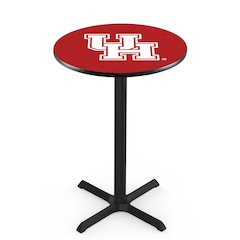 L211 University of Houston 36" Tall - 36" Top Pub Table with Black Wrinkle Finish