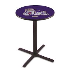 L211 James Madison University 36' Tall - 36' Top Pub Table w/ Black Wrinkle Finish