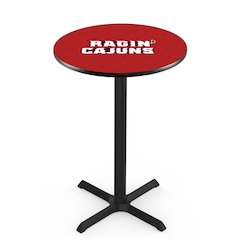 L211 University of Louisiana at Lafayette 36" Tall - 36" Top Pub Table with Black Wrinkle Finish