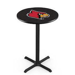 L211 University of Louisville 36' Tall - 36' Top Pub Table w/ Black Wrinkle Finish