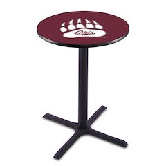 L211 University of Montana 36" Tall - 36" Top Pub Table with Black Wrinkle Finish