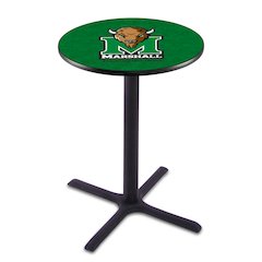 L211 Marshall University 36' Tall - 36' Top Pub Table w/ Black Wrinkle Finish
