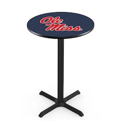 L211 University of Mississippi 36' Tall - 36' Top Pub Table w/ Black Wrinkle Finish