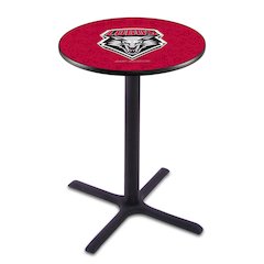 L211 University of New Mexico 36" Tall - 36" Top Pub Table with Black Wrinkle Finish
