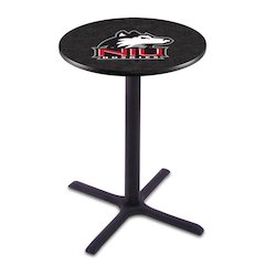 L211 University of Northern Illinois 36" Tall - 36" Top Pub Table with Black Wrinkle Finish