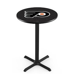 L211 Philadelphia Flyers (Orange Background) 36' Tall - 36' Top Pub Table w/ Black Wrinkle Finish (5397)