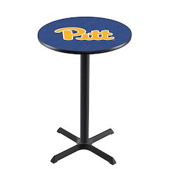 L211 University of Pittsburgh 36" Tall - 36" Top Pub Table with Black Wrinkle Finish