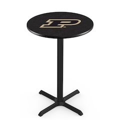 L211 Purdue 36' Tall - 36' Top Pub Table w/ Black Wrinkle Finish
