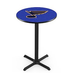 L211 St Louis Blues 36' Tall - 36' Top Pub Table w/ Black Wrinkle Finish (5526)