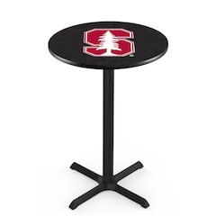 L211 Stanford University 36' Tall - 36' Top Pub Table w/ Black Wrinkle Finish
