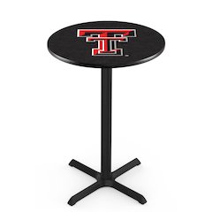 L211 Texas Tech University 36" Tall - 36" Top Pub Table with Black Wrinkle Finish