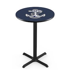 L211 US Naval Academy 36" Tall - 36" Top Pub Table with Black Wrinkle Finish