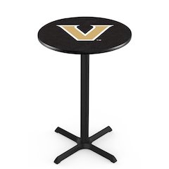 L211 Vanderbilt University 36' Tall - 36' Top Pub Table w/ Black Wrinkle Finish