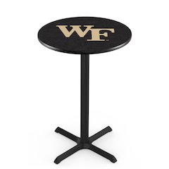 L211 Wake Forest University 36" Tall - 36" Top Pub Table with Black Wrinkle Finish