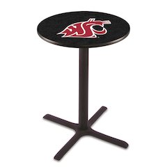 L211 Washington State University 36' Tall - 36' Top Pub Table w/ Black Wrinkle Finish