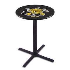 L211 Wichita State University 36' Tall - 36' Top Pub Table w/ Black Wrinkle Finish