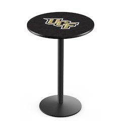 L214 University of Central Florida 36' Tall - 36' Top Pub Table w/ Black Wrinkle Finish
