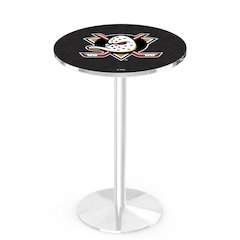 L214 Anaheim Ducks 36' Tall - 36' Top Pub Table w/ Chrome Finish (8211)
