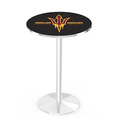 L214 Arizona State University (Pitchfork) 36" Tall - 36" Top Pub Table with Chrome Finish