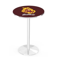 L214 Arizona State University (Sparky) 36' Tall - 36' Top Pub Table w/ Chrome Finish
