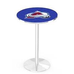 L214 Colorado Avalanche 36" Tall - 36" Top Pub Table with Chrome Finish (8495)