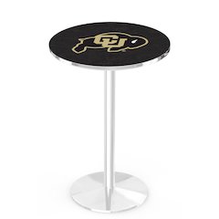 L214 University of Colorado 36' Tall - 36' Top Pub Table w/ Chrome Finish