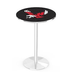 L214 Eastern Washington University 36' Tall - 36' Top Pub Table w/ Chrome Finish