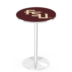 L214 Florida State (Script) 36" Tall - 36" Top Pub Table with Chrome Finish