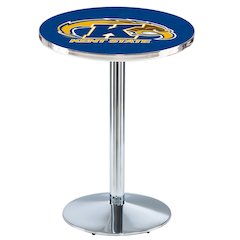 L214 Kent State University 36' Tall - 36' Top Pub Table w/ Chrome Finish