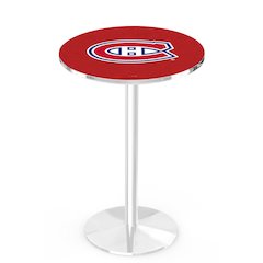 L214 Montreal Canadiens 36' Tall - 36' Top Pub Table w/ Chrome Finish (9072)