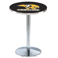 L214 Missouri Western State University 36" Tall - 36" Top Pub Table with Chrome Finish