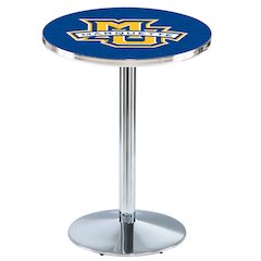 L214 Marquette University 36' Tall - 36' Top Pub Table w/ Chrome Finish