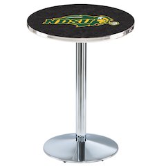 L214 North Dakota State University 36' Tall - 36' Top Pub Table w/ Chrome Finish