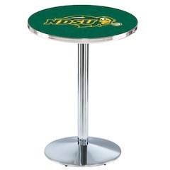L214 North Dakota State University 36" Tall - 36" Top Pub Table with Chrome Finish