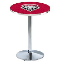 L214 University of New Mexico 36' Tall - 36' Top Pub Table w/ Chrome Finish