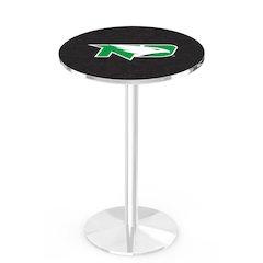 L214 University of North Dakota 36' Tall - 36' Top Pub Table w/ Chrome Finish