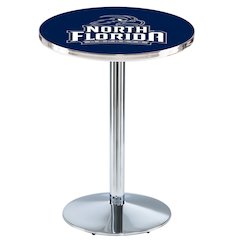 L214 University of North Florida 36" Tall - 36" Top Pub Table with Chrome Finish