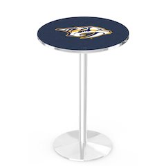 L214 Nashville Predators 36' Tall - 36' Top Pub Table w/ Chrome Finish (9317)