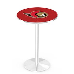 L214 Ottawa Senators 36" Tall - 36" Top Pub Table with Chrome Finish (9393)