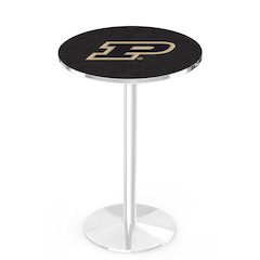 L214 Purdue 36" Tall - 36" Top Pub Table with Chrome Finish