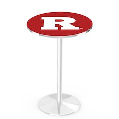 L214 Rutgers 36' Tall - 36' Top Pub Table w/ Chrome Finish