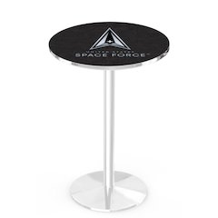 United States Space Force 36" Tall - 36" Top Pub Table with Chrome Finish