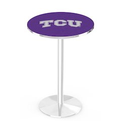 L214 Texas Christian University 36" Tall - 36" Top Pub Table with Chrome Finish