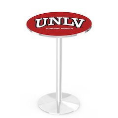 L214 University of Nevada Las Vegas 36" Tall - 36" Top Pub Table with Chrome Finish