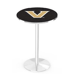 L214 Vanderbilt University 36" Tall - 36" Top Pub Table with Chrome Finish