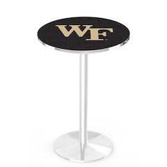 L214 Wake Forest University 36' Tall - 36' Top Pub Table w/ Chrome Finish
