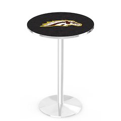L214 Western Michigan University 36' Tall - 36' Top Pub Table w/ Chrome Finish