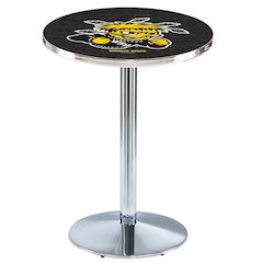 L214 Wichita State University 36" Tall - 36" Top Pub Table with Chrome Finish