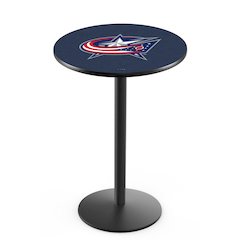 L214 Columbus Blue Jackets 36' Tall - 36' Top Pub Table w/ Black Wrinkle Finish (6705)
